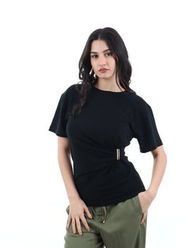 T-shirt Pinko 106455 A35D da donna nera.
