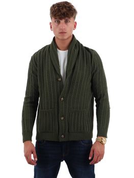 Cardigan Yos PJ2656 da uomo verde militare.