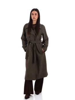 Cappotto Choral SLI6CP026278D da donna beige+testa di moro.