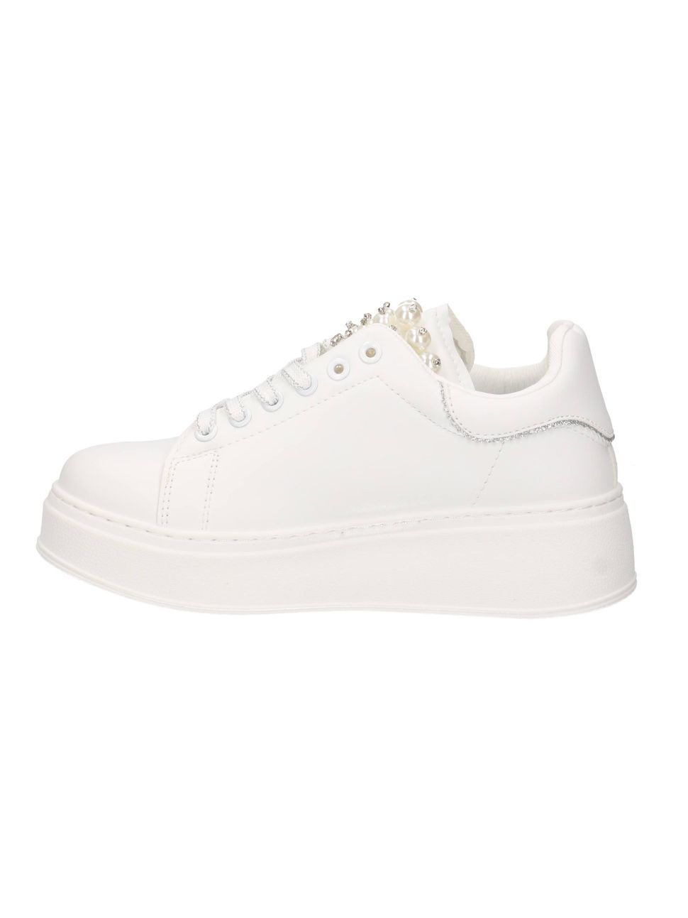 Laura Biagiotti Sneakers Basse 8427 Bianco/Blu – Donna, Chiusura A Lacci, Tacco 6 Cm, Fodera In Tessuto