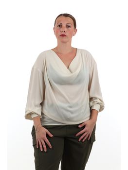 Blusa Lizalù F551YBFKIWI da donna crema.